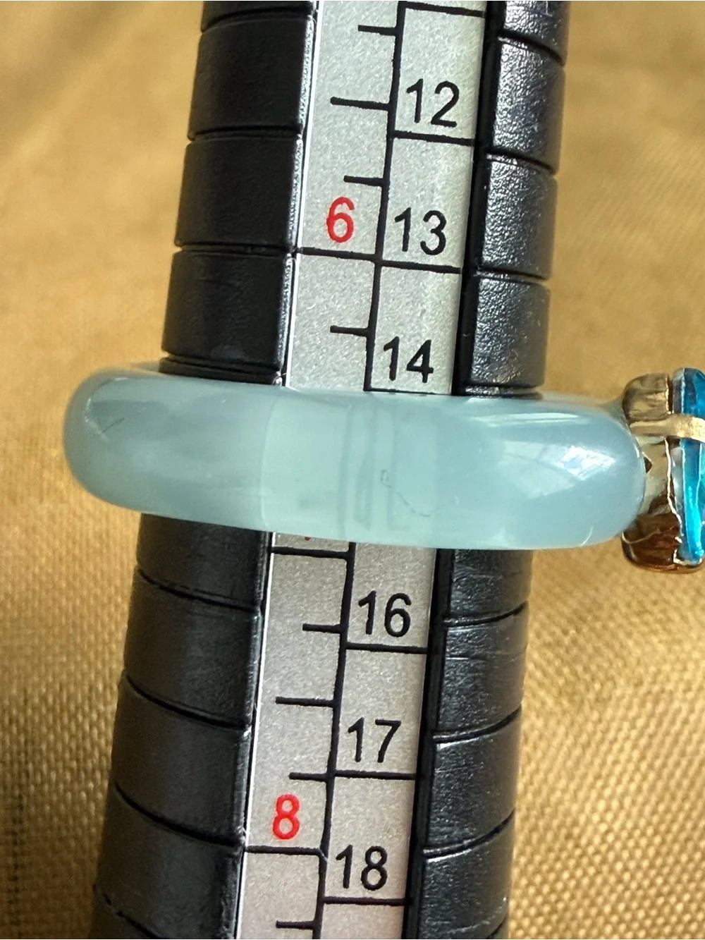 Blue Resin Statement Ring with Blue Crystal Accent
